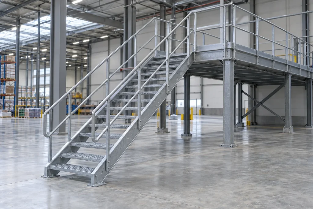 Sfeerbeeld van een industriële trapopstelling